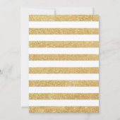 サプライズ50誕生日-金ゴールドホワイトピンク 招待状 (裏面)