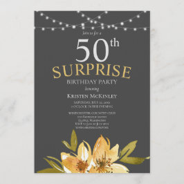 サプライズ50thイエローフローラ誕生日パーティー 招待状