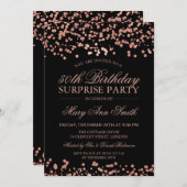 サプライズ50thバースデーパーティーバラゴールドフォイル 招待状 (正面/裏面)