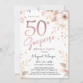 サプライズ50thバースデーパーティーバラ金ゴールドガールフローラ 招待状 (正面)