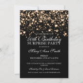 サプライズ50thバースデーパーティー金ゴールドミッドナイトグラム 招待状 (正面)