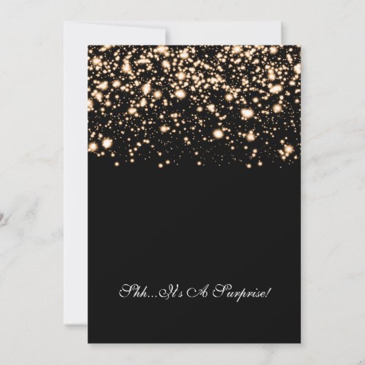 サプライズ50thバースデーパーティー金ゴールドミッドナイトグラム 招待状 (裏面)