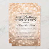 サプライズ50thバースデーパーティー銅グリッター灯 招待状 (正面/裏面)