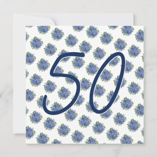サプライズ50thバースデーパーティー青紫陽花 招待状 (裏面)