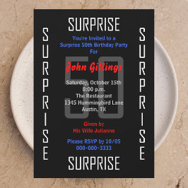 サプライズ50th誕生日パーティーへの招待50 招待状