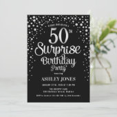 サプライズ50th誕生日パーティー – シルバー&ブラック 招待状 (スタンド正面)