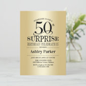 サプライズ50th誕生日パーティー – 金ゴールド 招待状 (スタンド正面)