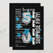 サプライズ50th誕生日ブルースターズW1758 招待状 (正面/裏面)