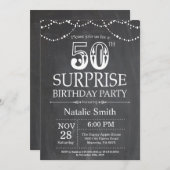 サプライズ50th誕生日招待状チャルクボード 招待状 (正面/裏面)