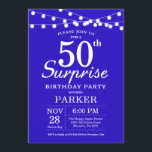 サプライズ50th誕生日招待状ブルー 招待状<br><div class="desc">50番目の誕生日招待状、ストリングライト付き。青王室のの背景13日16日18日21日21日30日30日40日60日70日80日90日100日、年齢に関係なく。さらにカスタマイズするには、「クリック カスタマイズ   」ボタンをクリックし、デザインツールを使用してこのテンプレートを変更してください。</div>