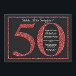 サプライズ50th誕生日招待状レッドグリッター 招待状<br><div class="desc">サプライズ50th誕生日招待状。黒と赤のグリッター誕生日パーティー招待状と黒板の背景。サプライズ誕生日。大人誕生日。男性または女性の日バッシュパーティー。さらにカスタマイクリックズを行う場合はカスタマイズ、「IT」ボタンをクリックし、このテンプレートを変更するために当社のデザインツールを使用する。</div>