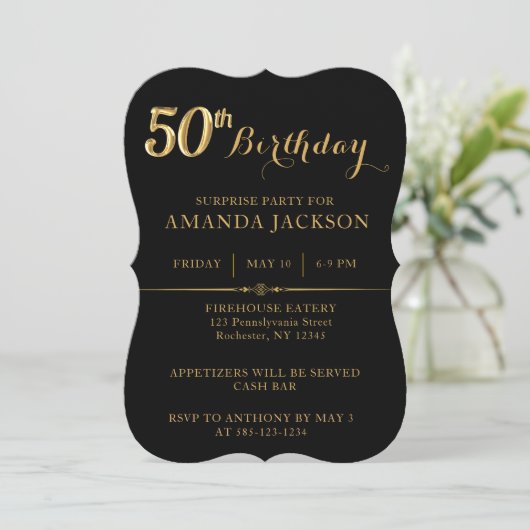 サプライズ50th誕生祝い招待状 (スタンド正面)