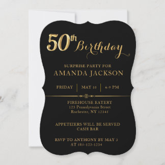 サプライズ50th誕生祝い招待状