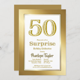 サプライズ50th金ゴールド誕生日パーティー 招待状