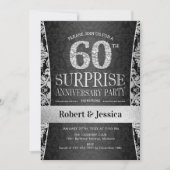 サプライズ60周年記念パーティー – シルバー 招待状 (正面)