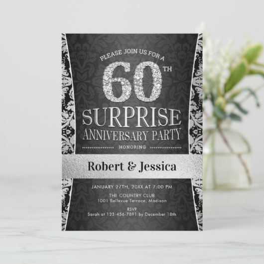 サプライズ60周年記念パーティー – シルバー 招待状 (スタンド正面)