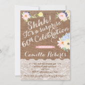 サプライズ60歳の誕生日招待状、サプライズパーティー 招待状 (正面)