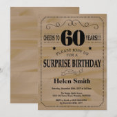 サプライズ60歳の誕生日　ログウッド 招待状 (正面/裏面)