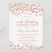 サプライズ60歳誕生パーティーバラ金箔 招待状 (正面/裏面)