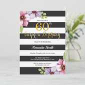 サプライズ60歳誕生日招待状 女性 花 招待状 (スタンド正面)