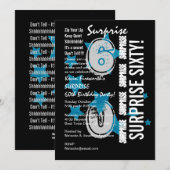 サプライズ60歳 現代の誕生日 青い星 W1759 招待状 (正面/裏面)