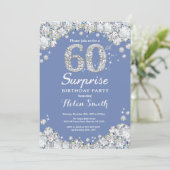 サプライズ60誕生日ブルーシルバーダイヤモンド 招待状 (スタンド正面)