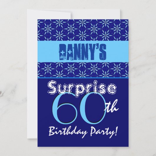 サプライズ60誕生日ブルースターズT532 招待状 (正面)