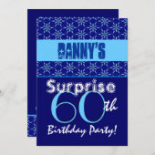 サプライズ60誕生日ブルースターズT532 招待状 (正面/裏面)
