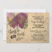 サプライズ60誕生日ワインをテーマにした招待状 招待状 (正面)