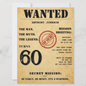 サプライズ60誕生日指名手配ポスター招待状 招待状 (正面)