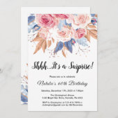 サプライズ60誕生日水彩植物学フローラ 招待状 (正面/裏面)