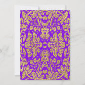 サプライズ60誕生日 – 白金ゴールド紫 招待状 (裏面)