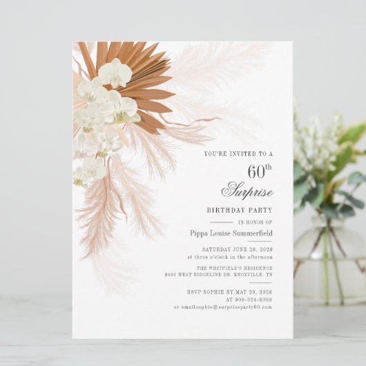 サプライズ60thサプライズ誕生日トロピカルパーティー 招待状 (スタンド正面)