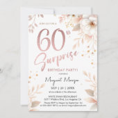 サプライズ60thバースデーパーティーバラ金ゴールドガールフローラ 招待状 (正面)