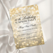 サプライズ60thバースデーパーティー金ゴールドグリッターライト 招待状