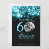 サプライズ60th誕生日ターコイズミッドナイトグラム 招待状 (正面)