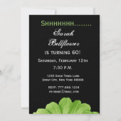 サプライズ60th誕生日テンプレートライムグリーンデイジー 招待状 (裏面)