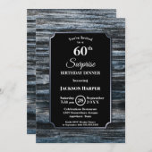 サプライズ60th誕生日ディナーウッドパーティー 招待状 (正面/裏面)