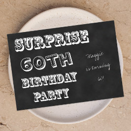 サプライズ60th誕生日パーティー招待Chalkboard 招待状