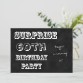 サプライズ60th誕生日パーティー招待Chalkboard 招待状 (スタンド正面)