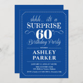 サプライズ60th誕生日パーティー – ネイビーホワイト 招待状 (正面/裏面)