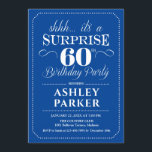 サプライズ60th誕生日パーティー – ネイビーホワイト 招待状<br><div class="desc">60th Birthday Partyへの招待。ネイビシンプルーとホワイトのクラスのデザイン。男性または女性のための驚きの日のお祝い。どんなカスタマイズ年にも入る事ができる！</div>