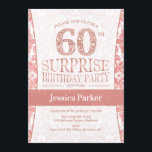 サプライズ60th誕生日パーティー – バラ金ゴールドホワイト 招待状<br><div class="desc">驚きの60th誕生日パーティー招待で白とバラ金ゴールド。エレガント招待状カードとフェイクグリッターバラ金ゴールドとダイヤモンド。クラシックデザインパーティーに最適なスタイリッシュ。年齢もしを教えてカスタムくれ。</div>