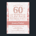 サプライズ60th誕生日パーティー – バラ金ゴールドホワイト 招待状<br><div class="desc">驚きの60th誕生日パーティー招待で白とバラ金ゴールド。エレガント招待状カードとフェイクグリッターバラ金ゴールドとダイヤモンド。クラシックデザインパーティーに最適なスタイリッシュ。年齢もしを教えてカスタムくれ。</div>