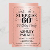 サプライズ60th誕生日パーティー – バラ金ゴールド 招待状 (正面/裏面)