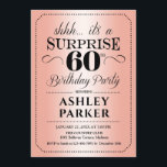 サプライズ60th誕生日パーティー – バラ金ゴールド 招待状<br><div class="desc">60th Birthday Partyへの招待。シンプルの古典的なデザインバラ金ゴールドと黒。バラフェイク金ゴールド箔パターンとスクリプエレガントトフォントを搭載。男性または女性のための驚きの日のお祝い。どんなカスタマイズ年にも入る事ができる！</div>