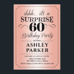 サプライズ60th誕生日パーティー – バラ金ゴールド 招待状<br><div class="desc">60th Birthday Partyへの招待。シンプルの古典的なデザインバラ金ゴールドと黒。バラフェイク金ゴールド箔パターンとスクリプエレガントトフォントを搭載。男性または女性のための驚きの日のお祝い。どんなカスタマイズ年にも入る事ができる！</div>