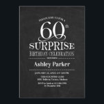 サプライズ60th誕生日パーティー – 白黒 招待状<br><div class="desc">サプライズ素朴60th誕生祝い招待状。白エレガントと黒の黒板パターンの上品なデザイン。機能スクエレガントリプトフォントメッセージもしの詳細なカスタマイズが必要。</div>