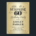 サプライズ60th誕生日パーティー – 金ゴールド 招待状<br><div class="desc">60th Birthday Partyへの招待。デザインシンプルの金ゴールドと黒の上品な。金ゴールドフォイルフェイクパターンとスクリプエレガントトフォントを搭載。男性または女性のための驚きの日のお祝い。どんなカスタマイズ年にも入る事ができる！</div>