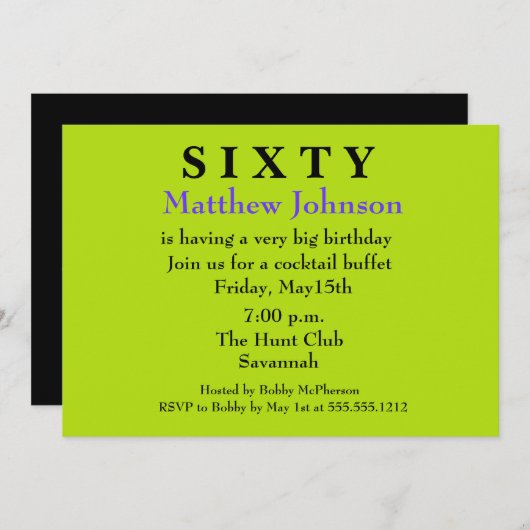 サプライズ60th誕生日招待状 招待状 (正面/裏面)